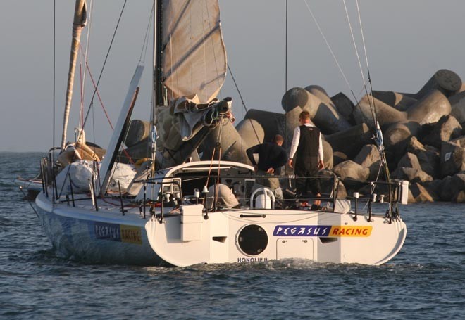 Pegasus 50 leaving Santa Cruz harbour © Rich Carlson